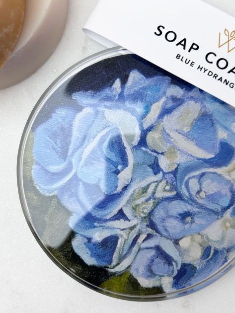 wild-terrace-soap-coaster-blue-hydrangea-overhead-packaging-with-soaps