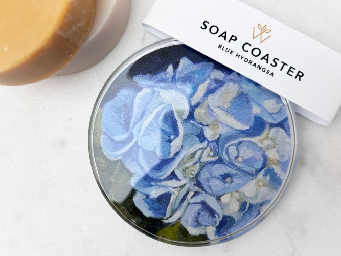 wild-terrace-soap-coaster-blue-hydrangea-overhead-packaging-with-soaps
